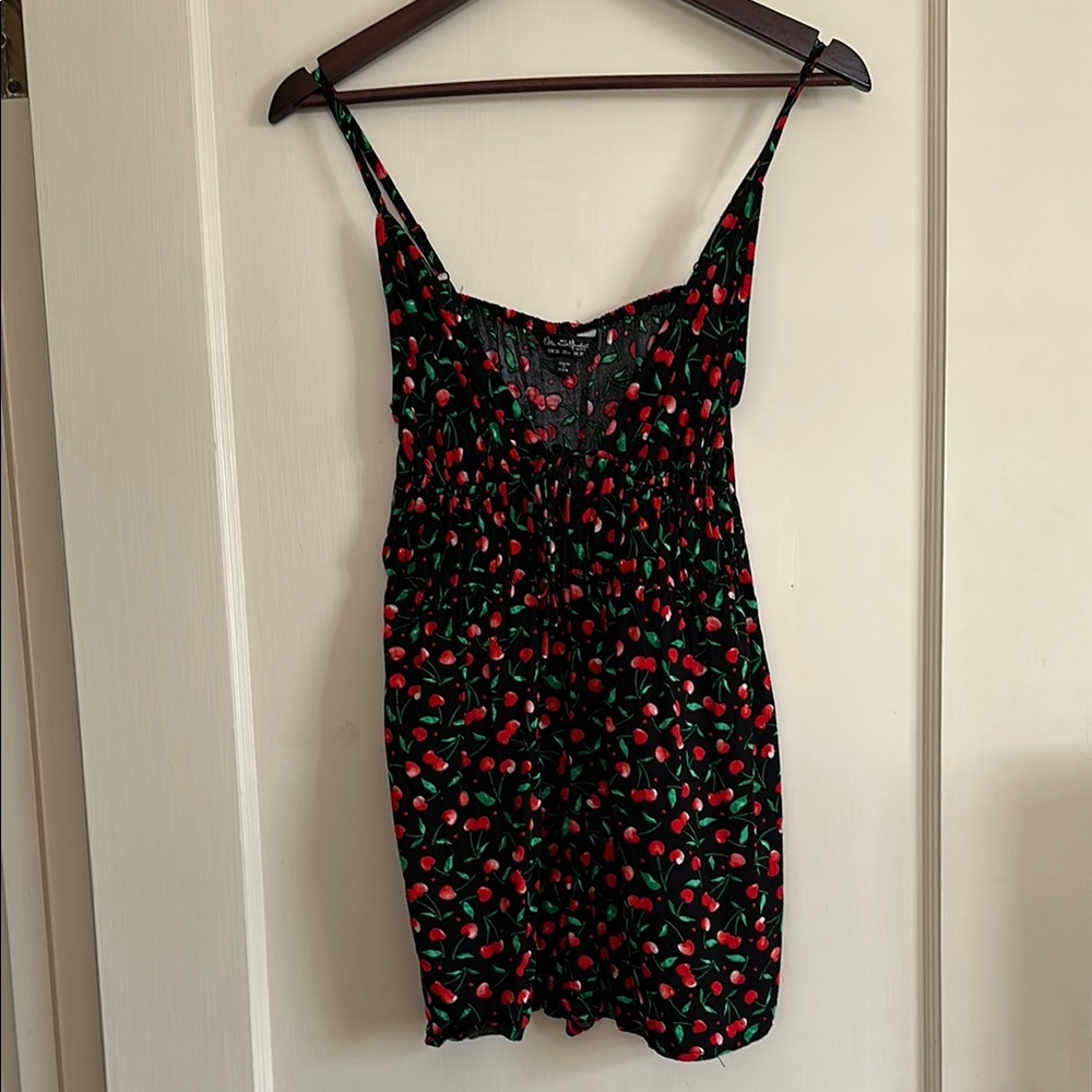Princess Polly Cherry Print Black Romper